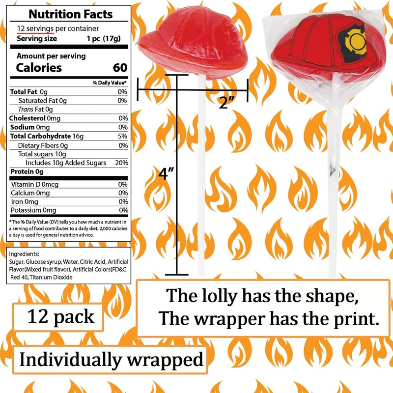 SNACKTERY 12 Pack Firefighter Hat Lollipops - Image 2